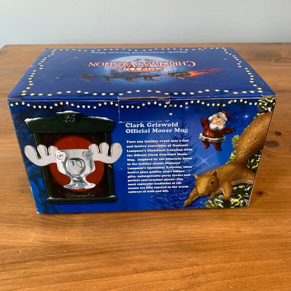 National Lampoon Christmas Vacation Clark Griswold Moose Mug 8 Ounce Glass Clear - Picture 3 of 8